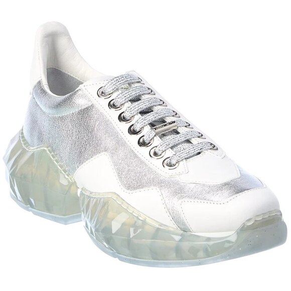 Jimmy Choo Women's Metallic Diamond/f Leather Trainer - Picture 3 of 16